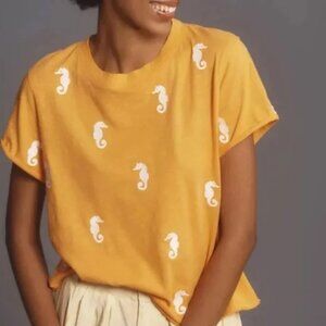 NWT Maeve by Anthropologie Seahorse Tee size M